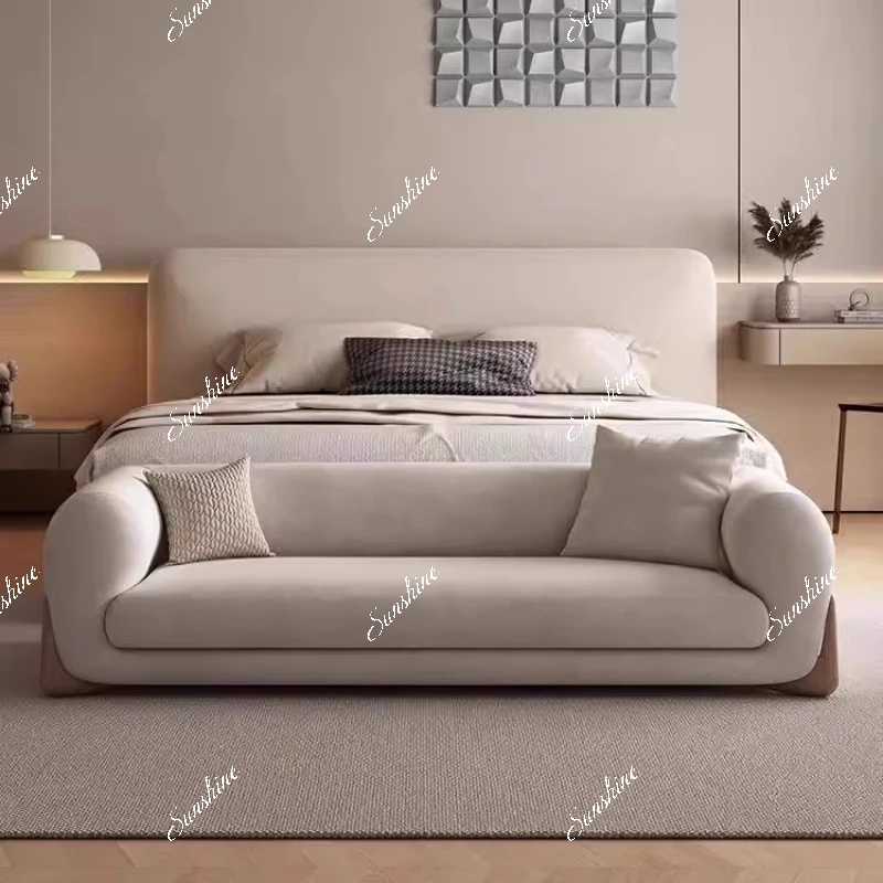 

Italian light luxury velvet sofa bench bedroom end stool