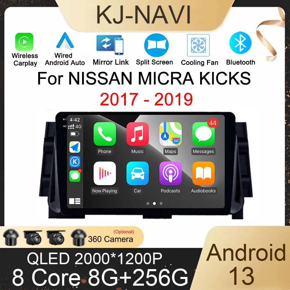 

Android 13 for Nissan micra kicks 2017 2018 2019 AHD Camera Car Navigation GPS Screen carplay Car radio