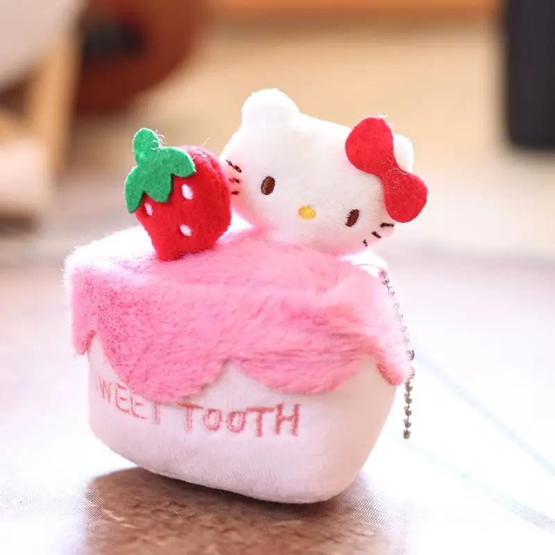 Sanrio Hello Kitty Sweet Tooth Series Cake Afternoon Tea Kawaii Soft Plush Toy Pendant Creativity Home Door Car Keychain Gift