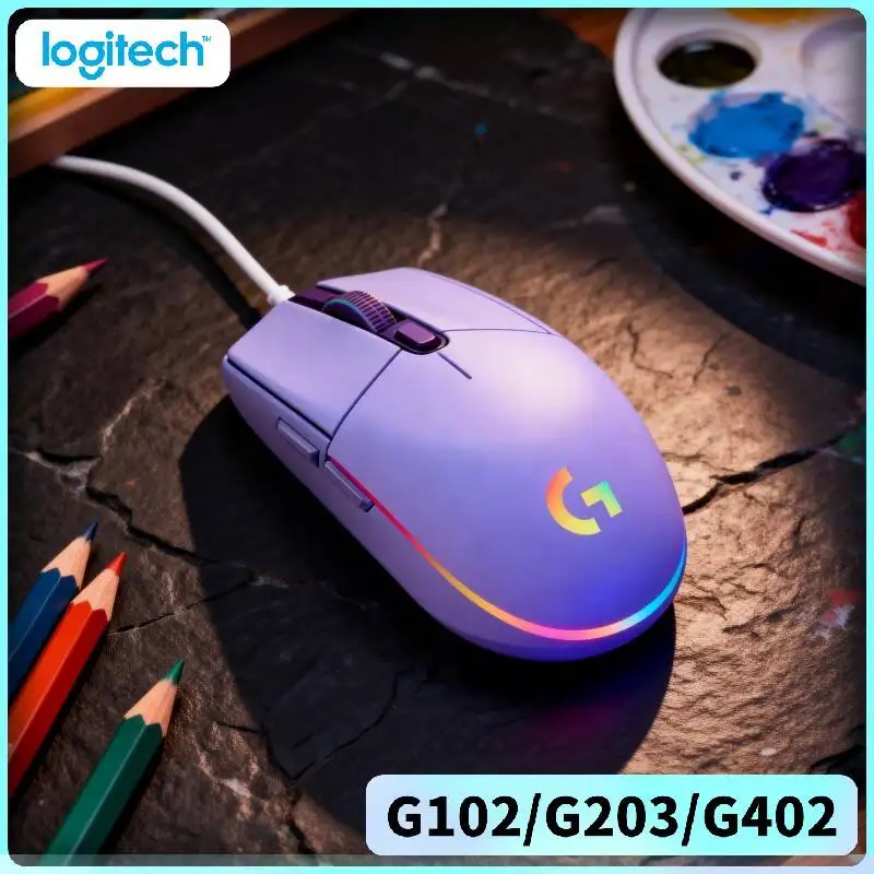

Logitech G102 G203 G402 Wired Gaming Mouse with RGB Lighting Programmable Buttons Smooth Tracking for Desktop Computer Gaming