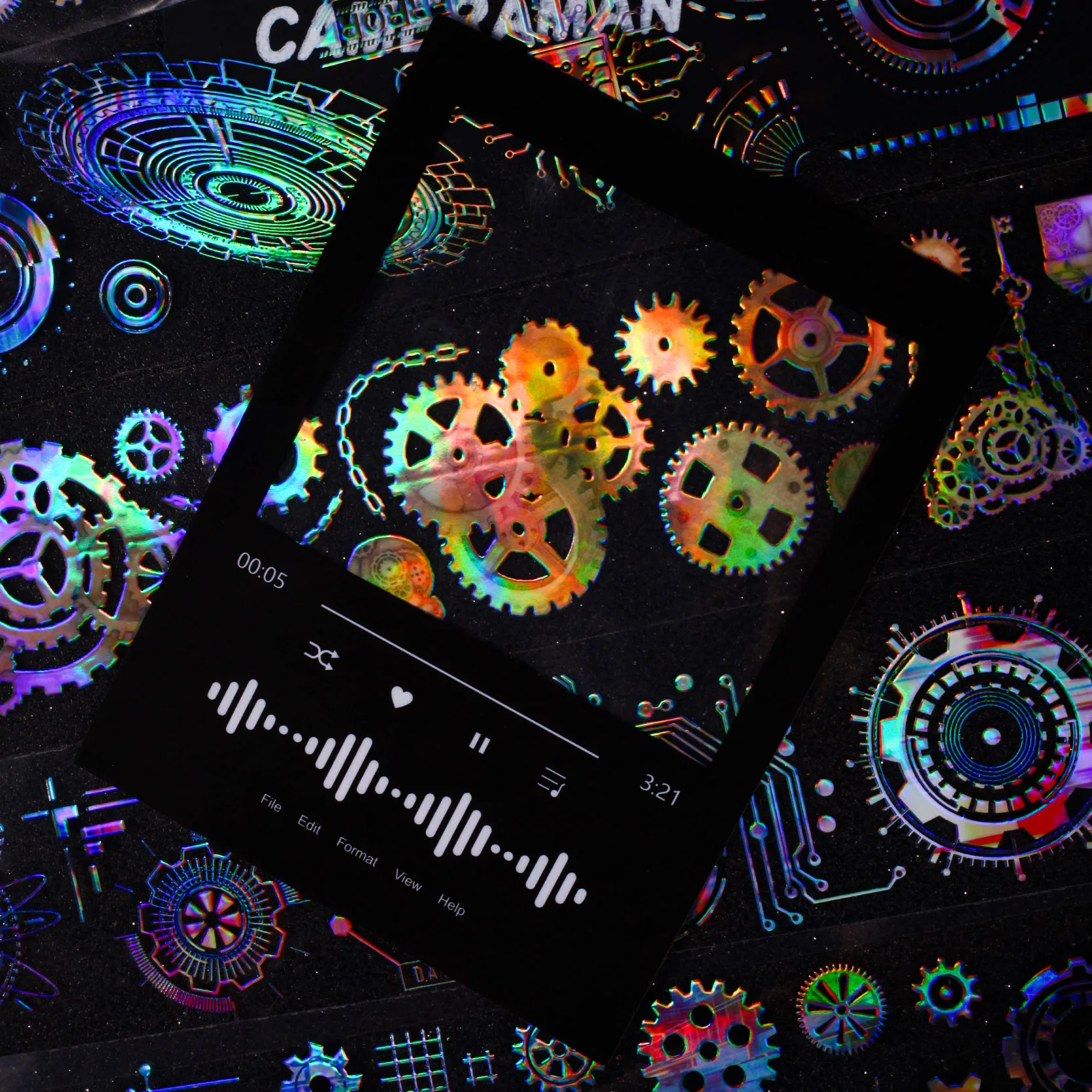 50mm * 2m ギアファンタジーシリーズ パンク サイバーパンクスタイル PETステッカー クリエイティブハンドブック DIY ハンドメイド スクラップブック エステティックステッカー