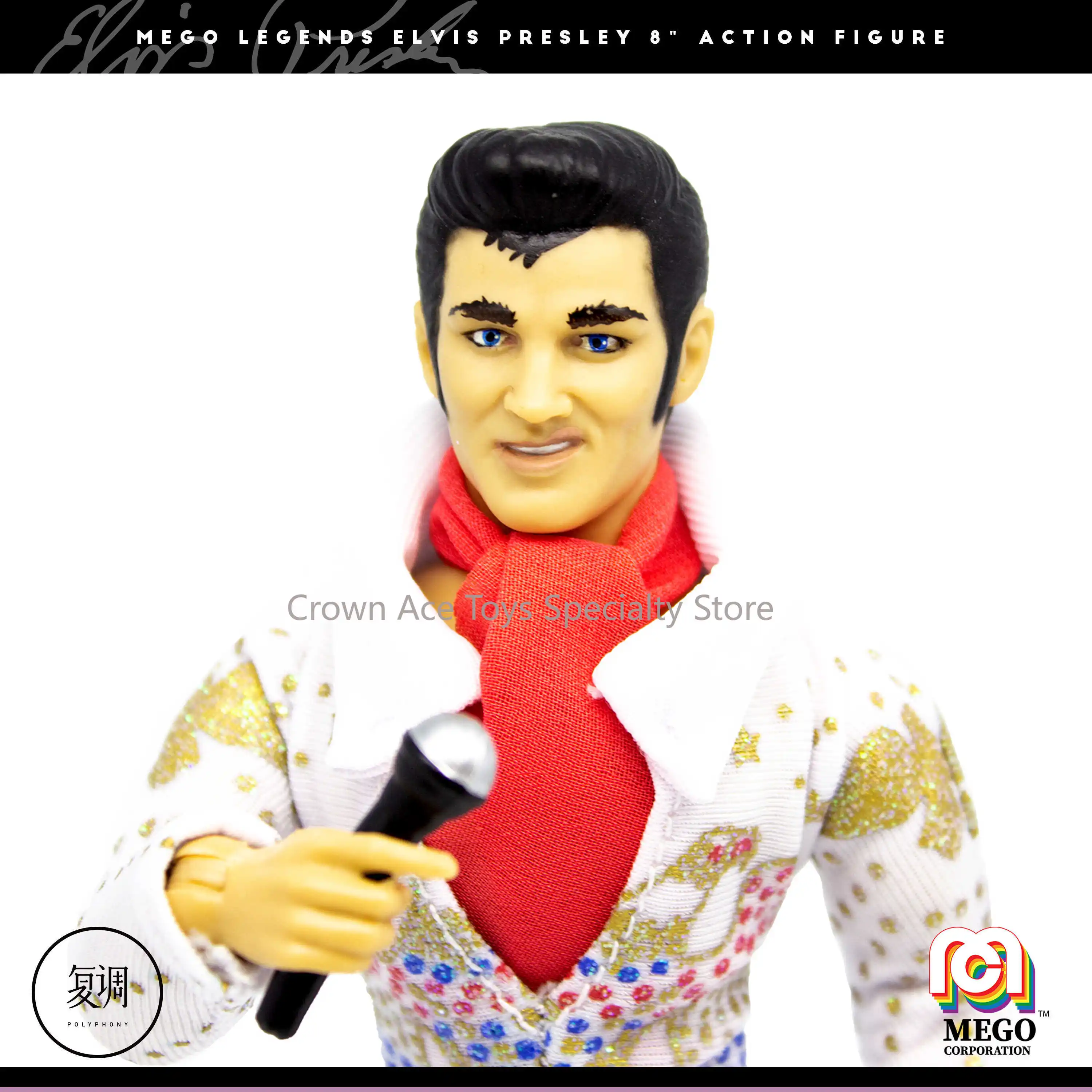 In magazzino Mego Elvis Presley Aloha tuta Jailhouse Rock Hanging Card 8in Action Figure Model Trendy giocattoli da tavolo da collezione