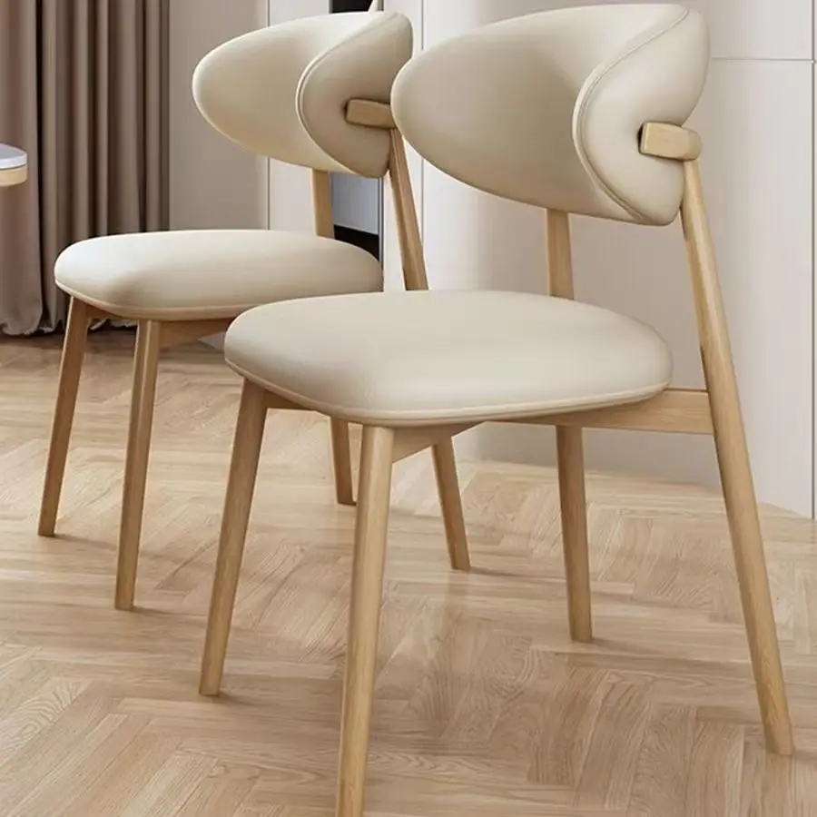 

Elegant Solid Wood Dining Chair with Soft Upholstered Back for Home and Restaurant Use Solid Wood Dining Chair