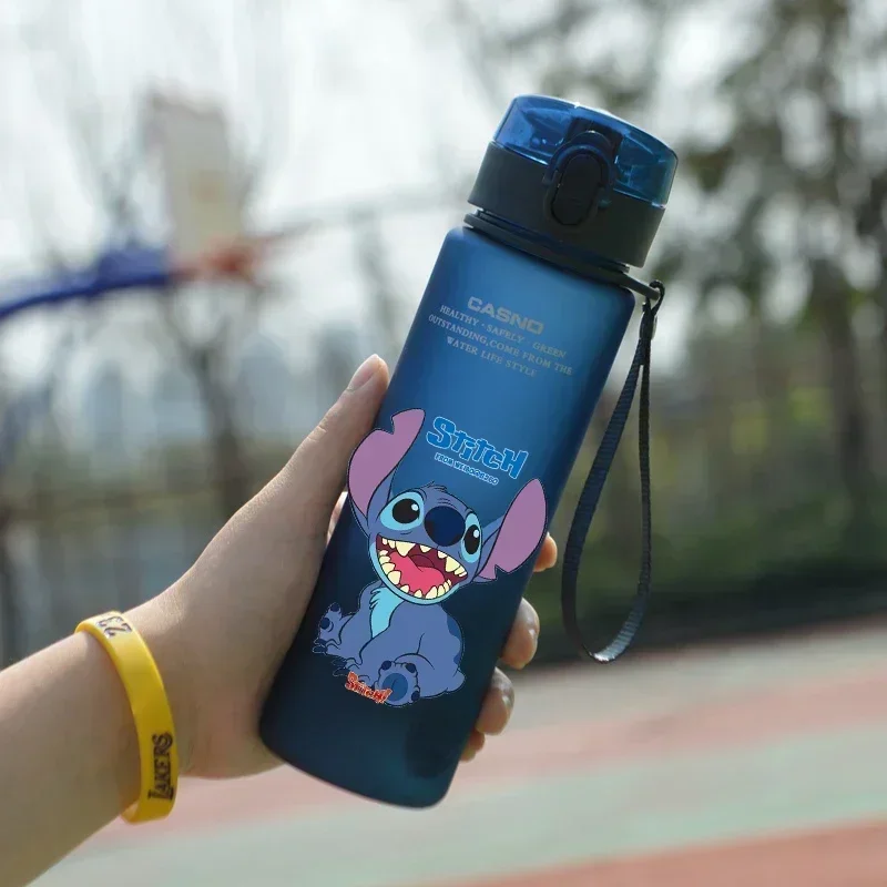 Large Capacity Stitch Water Cup 560ML Anime Cartoon Stich Portable Plastic Water Bottles Drinking Water Cup Student Gifts