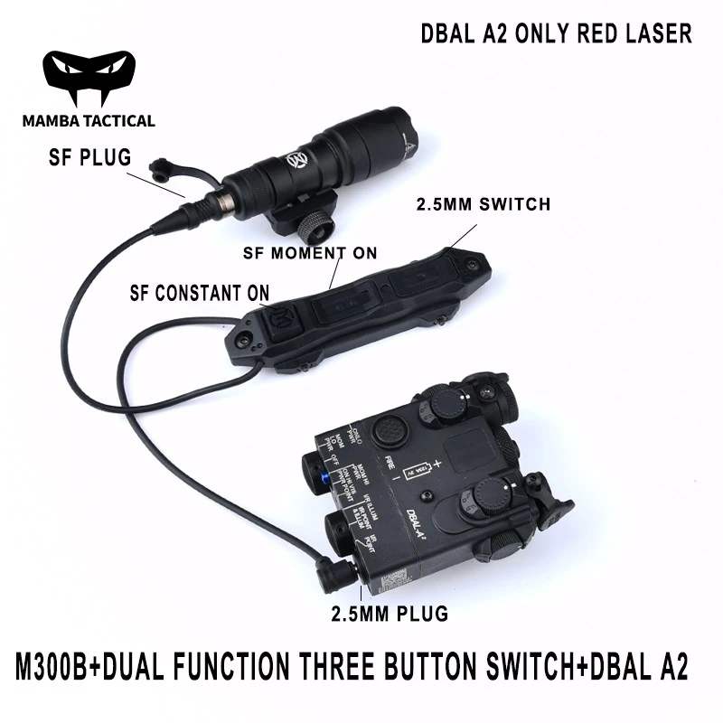 

Airsoft Tactical DBAL-A2 Green Red Dot Laser Weapon ar15 Softair Hunting Armas DBAL Sight No IR White Light SF M300 Flashlight