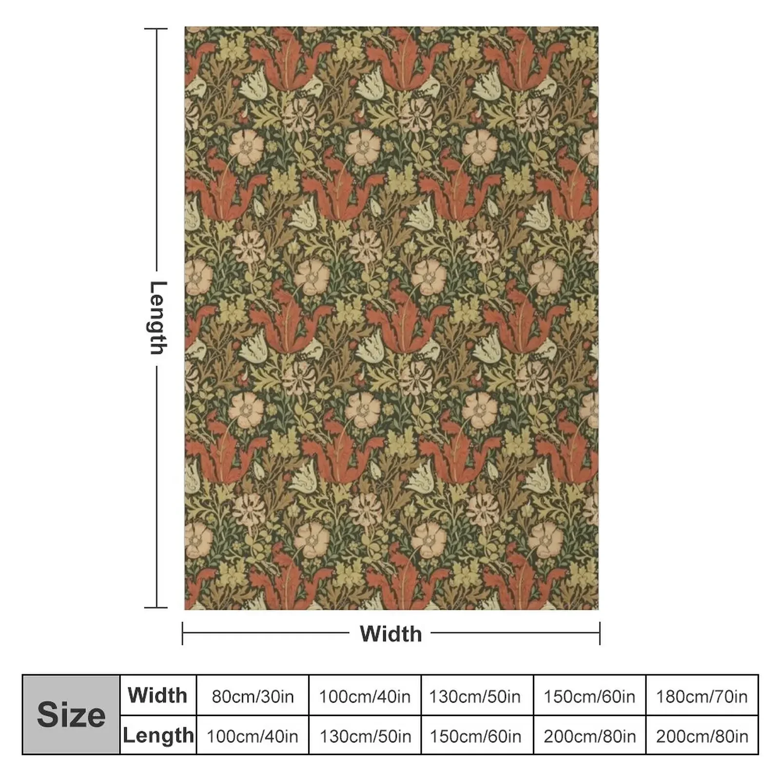 William Morris honeysuckle Throw Blanket Plush Vintage bed plaid Weighted Blankets