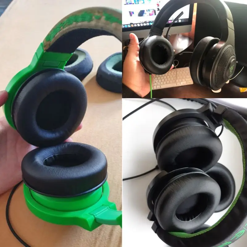 แผ่นรองหูฟังแบบนุ่มที่ผ่านการรับรองสำหรับชุดหูฟังสำหรับเล่นเกม Razer Kraken