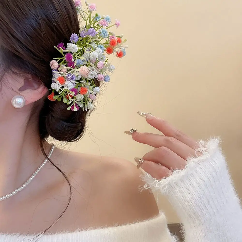 

Headwear Sweet Starry Sky Flower Hair Clip Fairy Bohemian Thai Hairpin Simulation Flower Elegant Floral Side Clip Bridesmaid