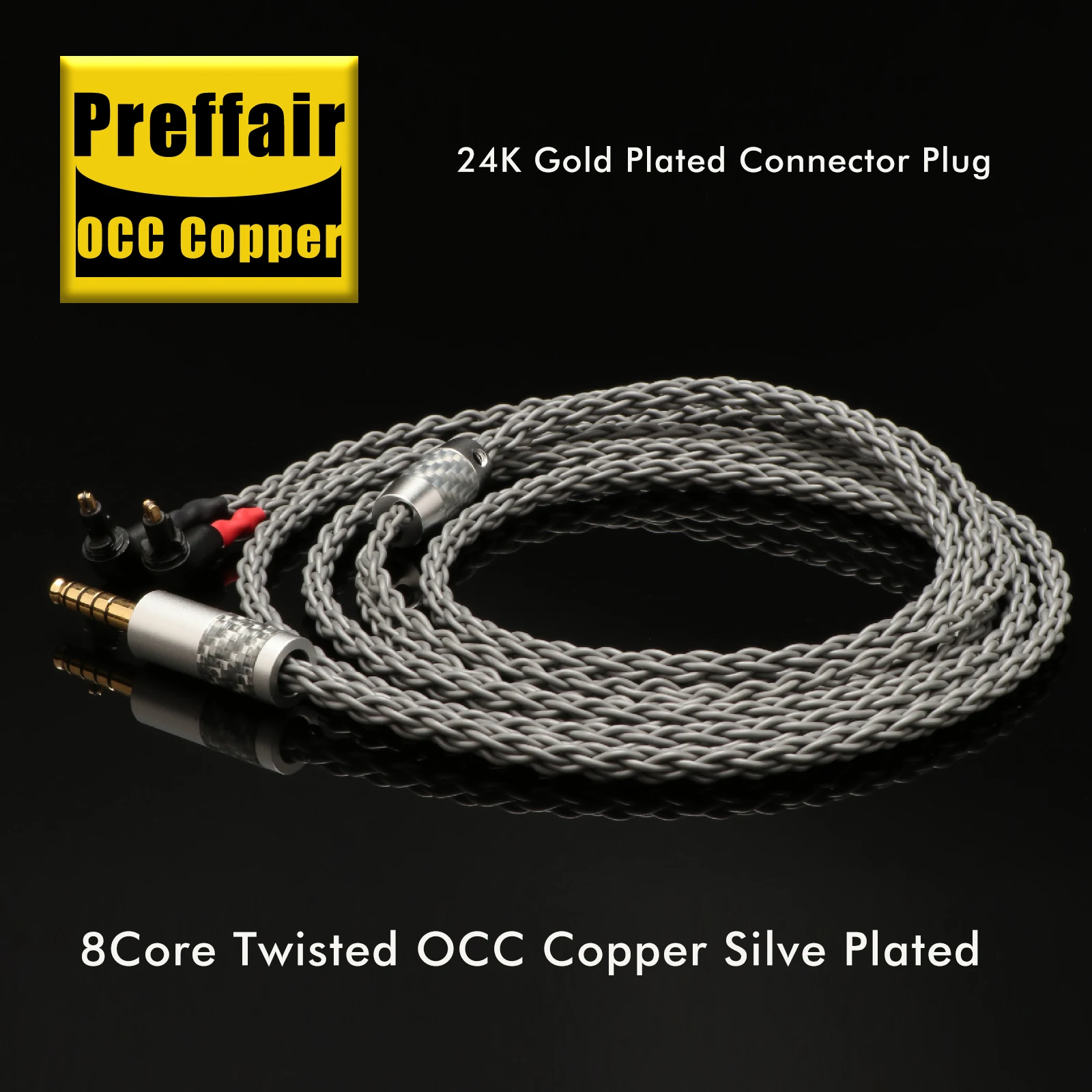 Preffair High Quality E541 Silver Plated 8 Core OCC Headphone Cable  Audio Adapter Cable Suitable for MDR-EX1000 EX800 EX600 EXK