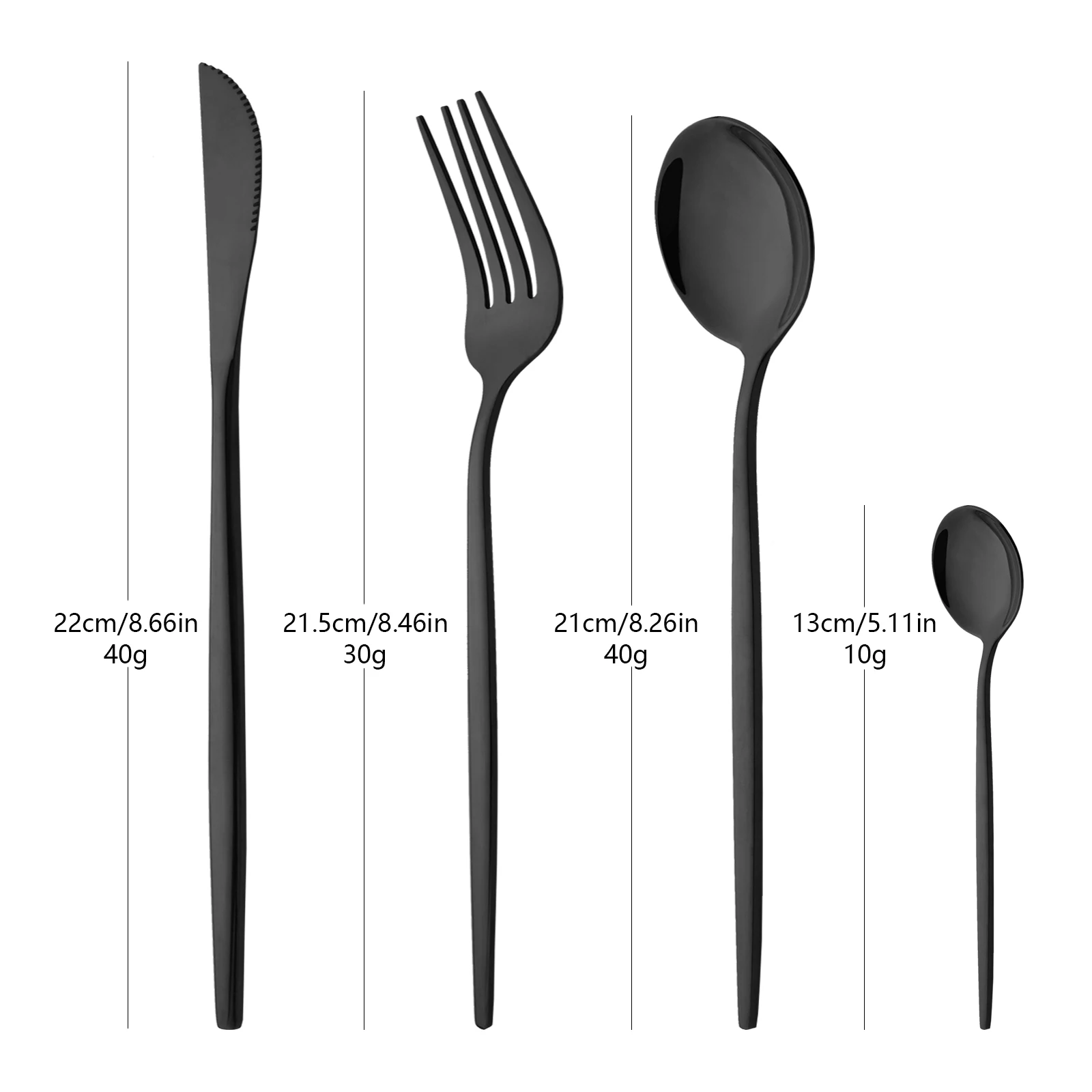 12Pcs Black Dinnerware Set Knife Fork Coffee Spoon Cutlery Set Stainless Steel Flatware Western Kitchen Silverware Tableware