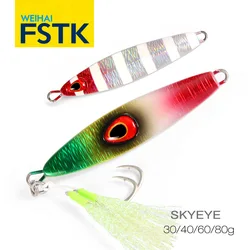 FSTK New Metal Jig Fishing Lure Casting Jig Spoon Saltwater 20 30 40 60 80G  Pesca Shore Casting Jig Sea fishing Slow Jigging