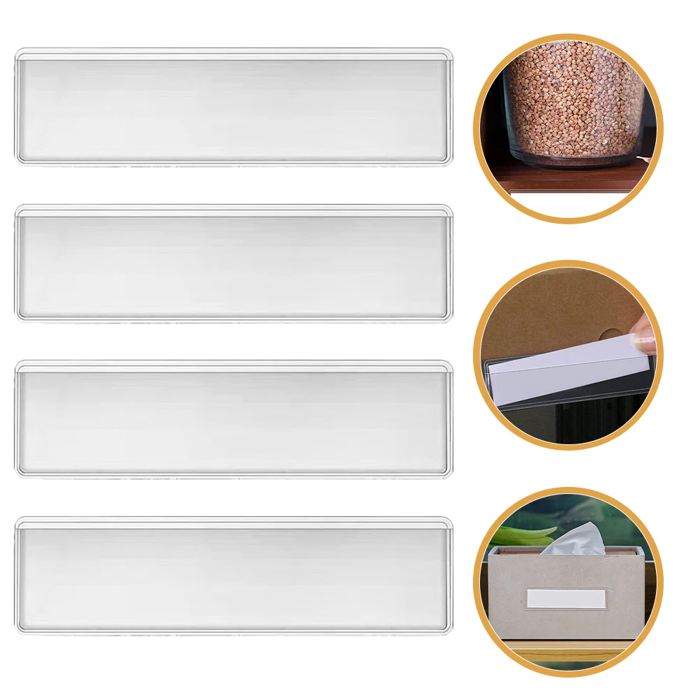 

25 Pcs Transparent Label Bag Clear Plastic Sleeves Adhesive Pockets Labels Business Card Pvc Holder