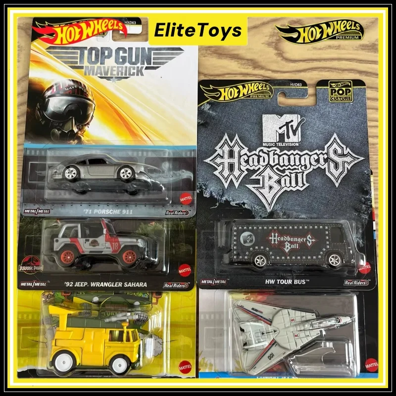 

Hot Wheels Premium POP Culture 5 шт. Набор Porsche 911 Jeep Party Wagon Combat Jet Коллекционная 1:64 литая под давлением модель автомобиля из сплава