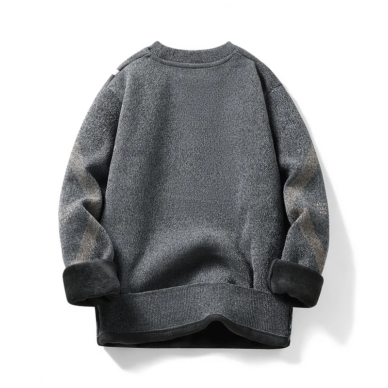 New Round Neck Wool T-shirt Fashion Coat Autumn Winter Sweater Pullover Sweatshirt Top Long Sleeve Streetwear Men Clothes Jumper