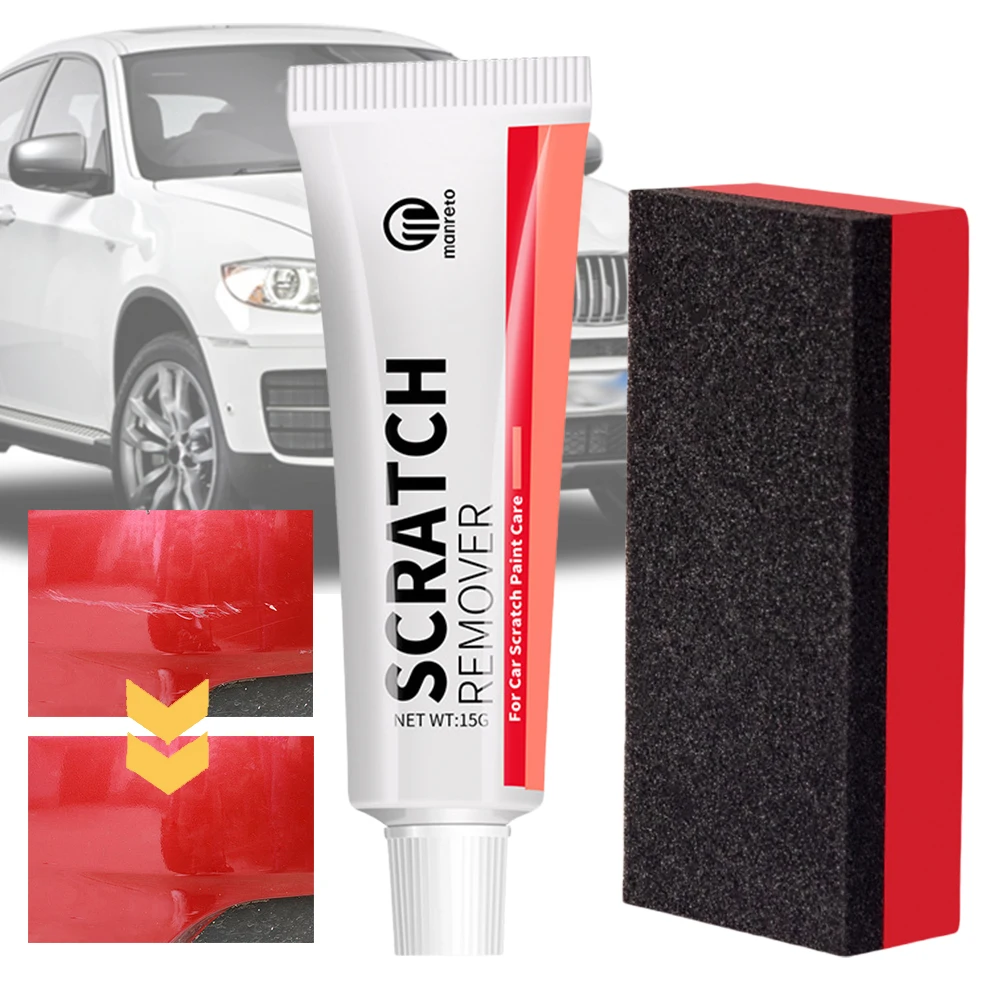 

Car Scratch Remover with Sponge Car Body Paint Care Kit Auto Body Paint Scratches Polishing Wax Auto Repair Accessories