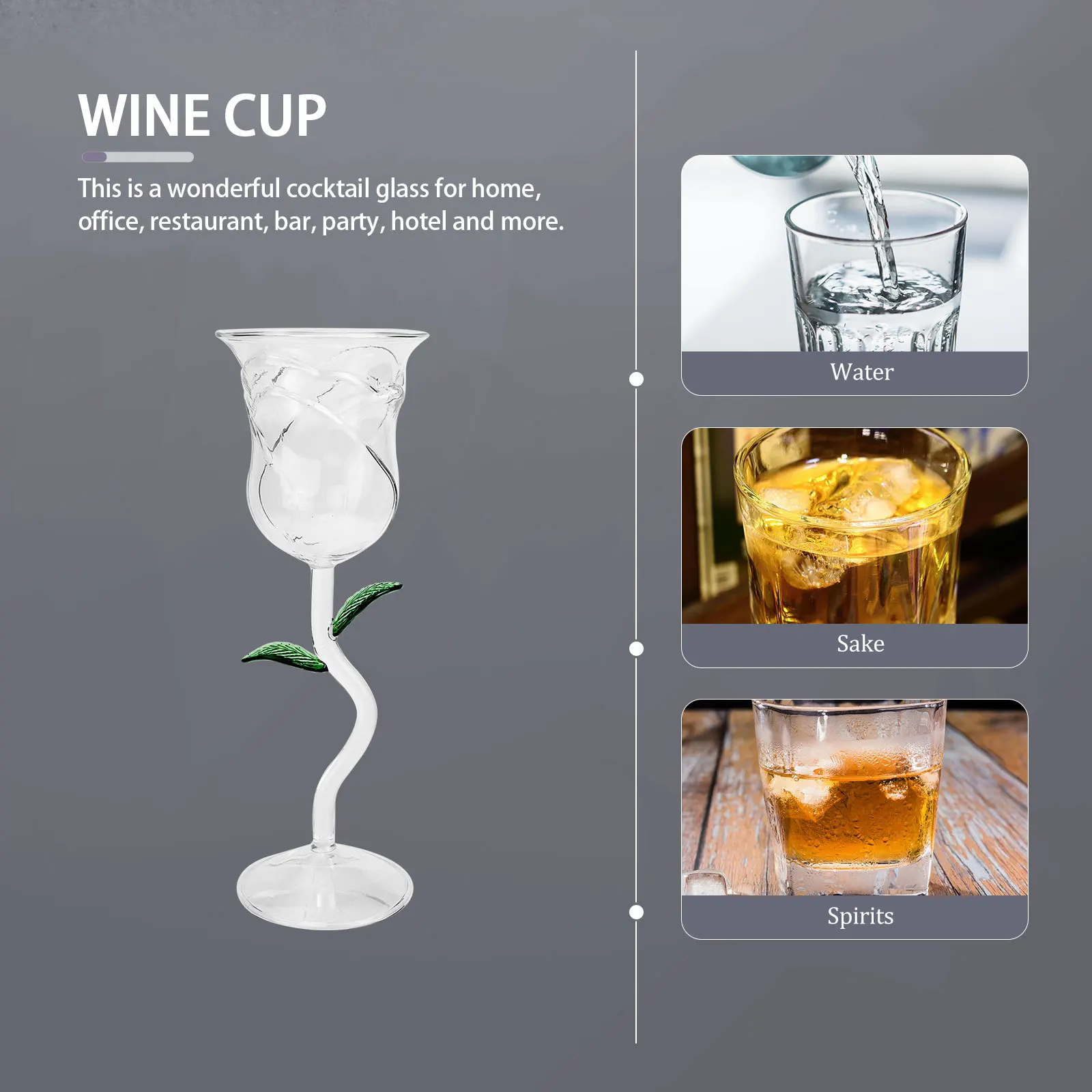 

Rose Flower Wine Glass Exquisite Glass Cup for Cocktail and Red Wine Party Decorative Drinking Goblet Rose Flower Goblet