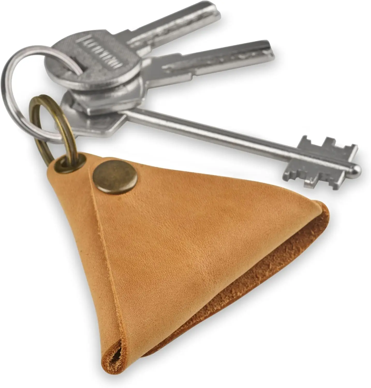 Genuine Leather Keychain Coin Purse Travel Organizer