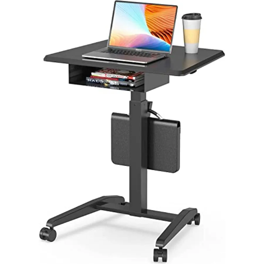 Height Adjustable Mobile Standing Desk for Home Office