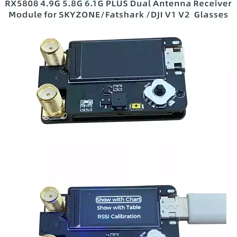 SKYZONE Goggles VRX 4.9G 5.8G 6.1G PLUS Dual Antenna Receiver Module FPV VRX Directly Plugged into for Hathark/DJI V1 V2 Glasses