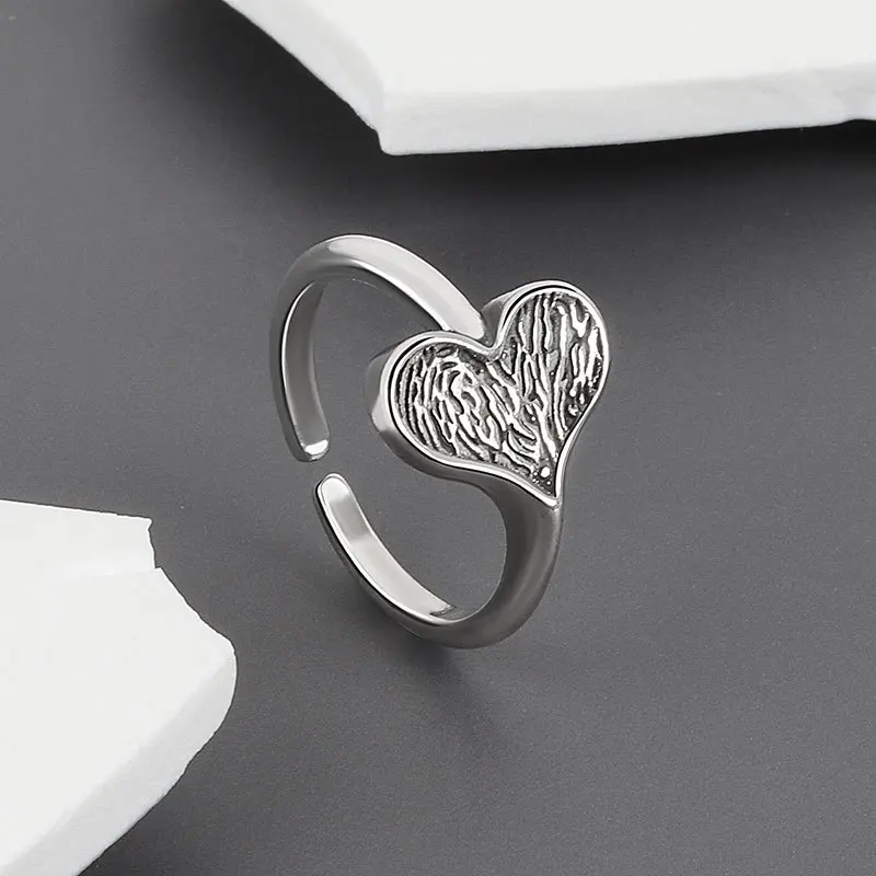 925 Sterling Silver Fashion Delicate Vintage Heart Shaped Index Finger Ring For Women Wedding Fine Jewelry Party Gifts