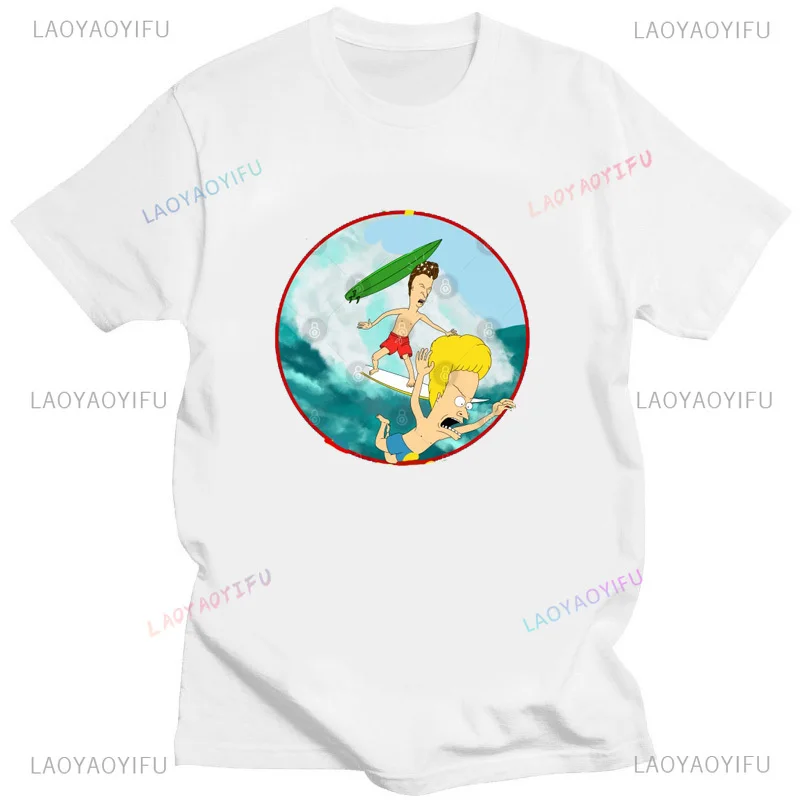 Swimming Beavis and Butthead Men Tshirt Summer Fashion T Shirt Funny Humor Short-sleev Male Clothing Creativity Novelty Tee Tops