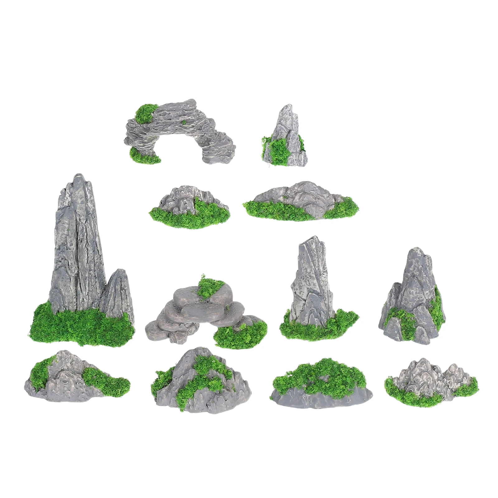 

12 Pcs Miniature Landscape Decoration Resin Figurines Durable Material Easy Installation Terrarium Decor Mini BonsaiDecoration