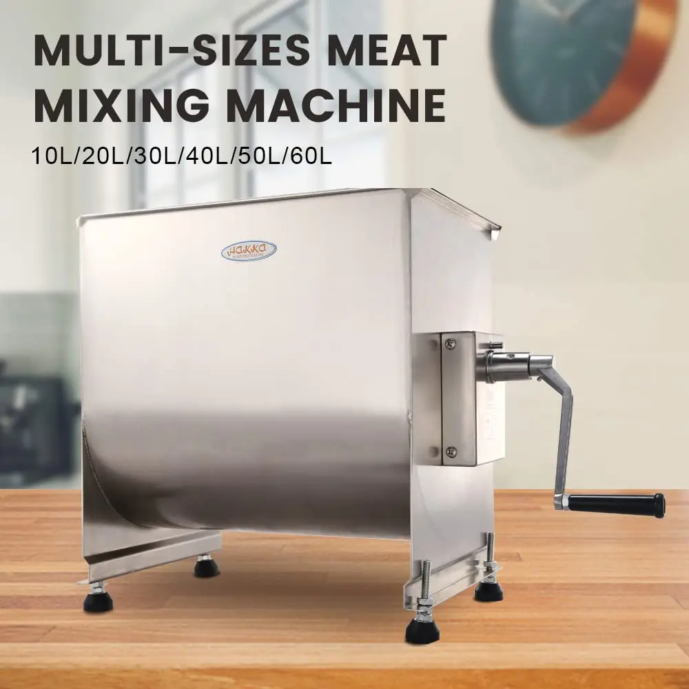 15lb/7.5L Manual Meat Mixer, Stainless Steel 10L Fixed Tank Meat Mixer for Sausage (Mixing Max.15lb for Meat)