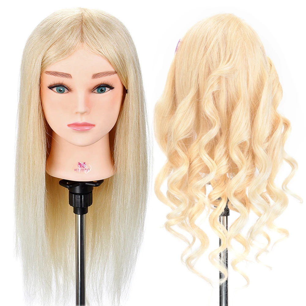 Real Hair Hairdressing Mannequin Head 22