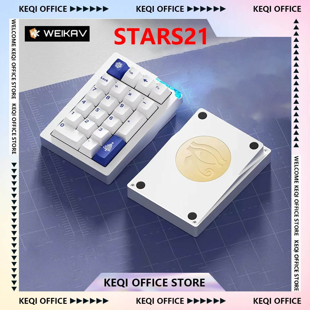 

Weikav STARS21 PAD Mini Keypad Kits RGB QMK Three Mode Wireless Bluetooth Wired Keyboard Kits Customize PC Accessories Gifts