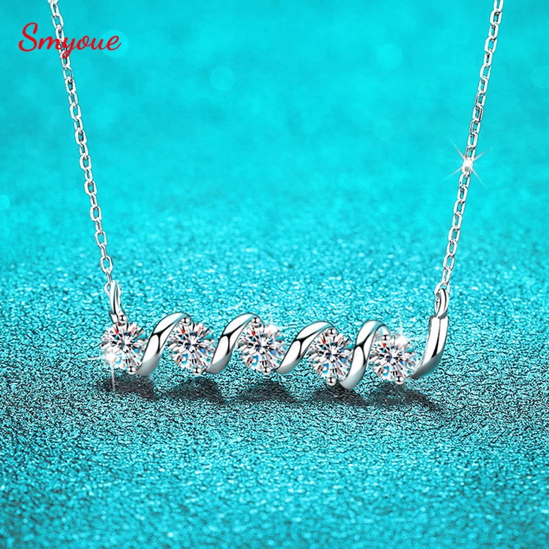 

Smyoue 1.5cttw 4mm Moissanite Necklace for Women Sparkling Full Diamond Pendant S925 Sterling Silver Fine Jewelry Wholesale GRA