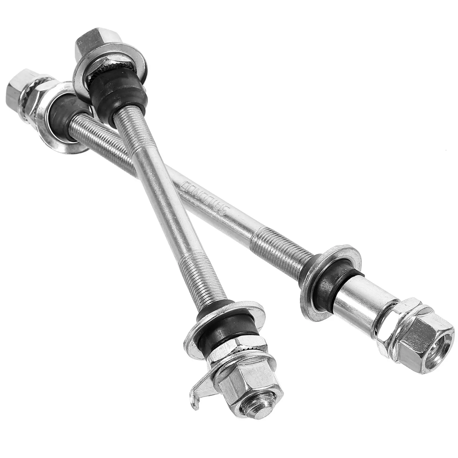 2Pcs Bicycle Axle High Strength Lightweight Iron Axle Set for Mountain Road Bike Front Rear Shaft Quick Disassembly Bike Repair
