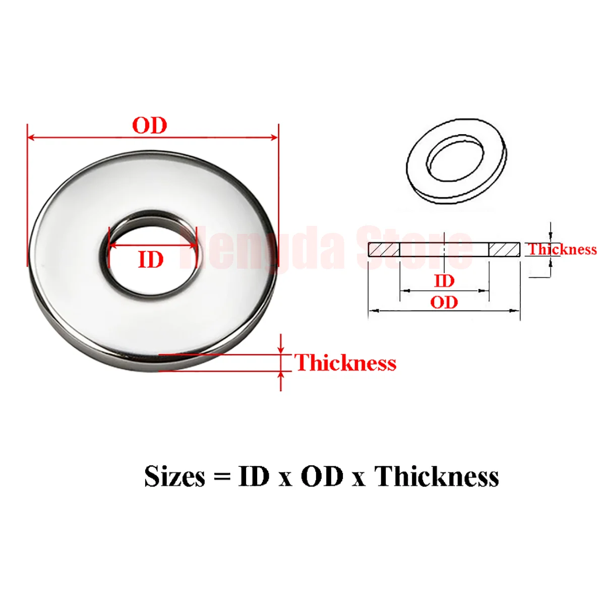 M10 M12 M14 M16 M18 M20 M22 to M36 A2 304 Stainless Steel Flat Washer For Screw Metal Plain Gasket Spacer Seal Ring Meson Shim