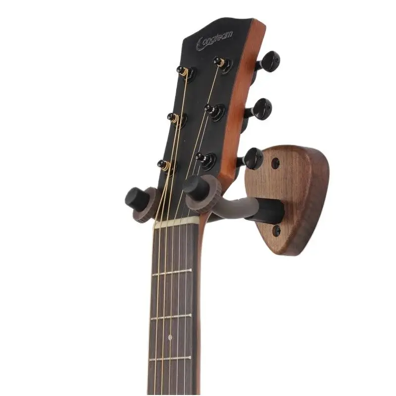 Universal Wall Mount Guitar Hanger Holder, Walnut Hook, Ukulele, elétrico, baixo, suporte, ajustável, Display Stand