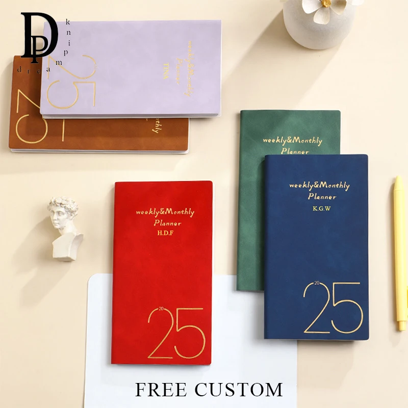 2025 Custom Initials Dailly Schedule Planner Weekly Student Diary Engrave Name Notebook Small Business Meeting Abstract Books