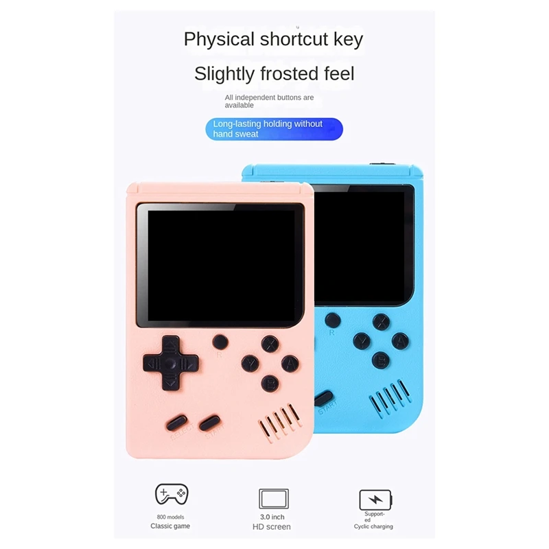 Handheld Video Game Console 3.0 Inch Color Retro Portable Mini LCD Kids Color Game Player Built In 500 Games