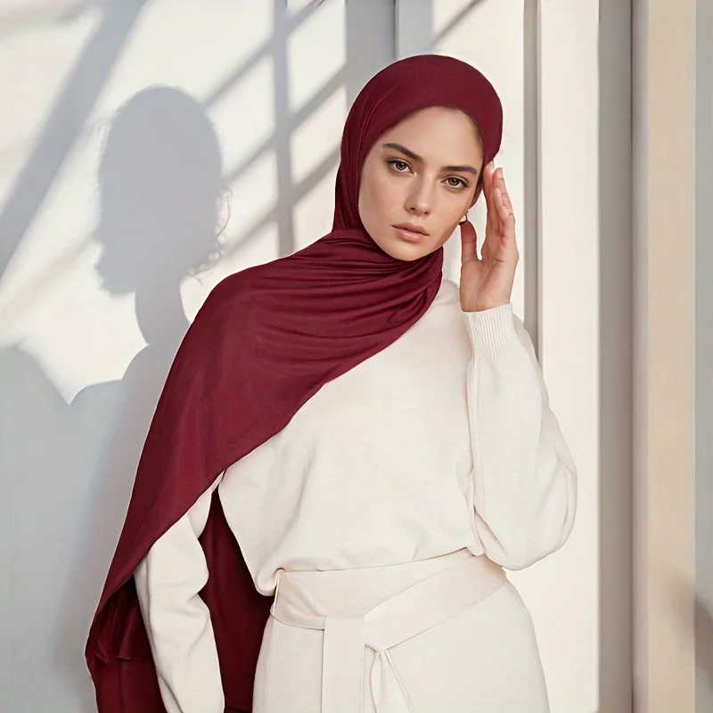 58 색 이슬람 여성 모델 Hijabs 땀 긴 스카프 말레이 Mercerized 면화 터번 따뜻한 목도리 여성 터번 여성용 170*60cm