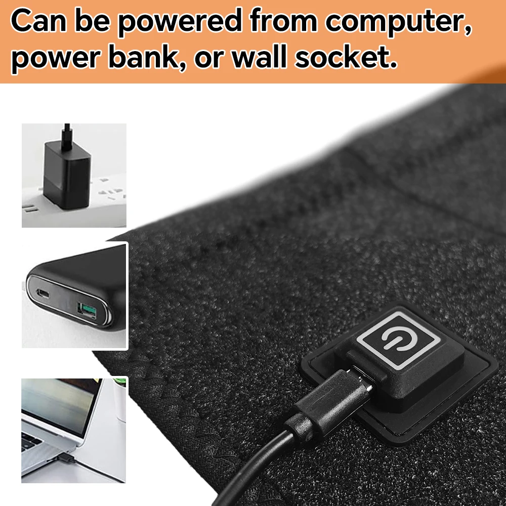 Electric Knee Protection USB Powered Heating Knee Support Belt Warmth Tool with 3 Temperature Adjustable Single Button Operation