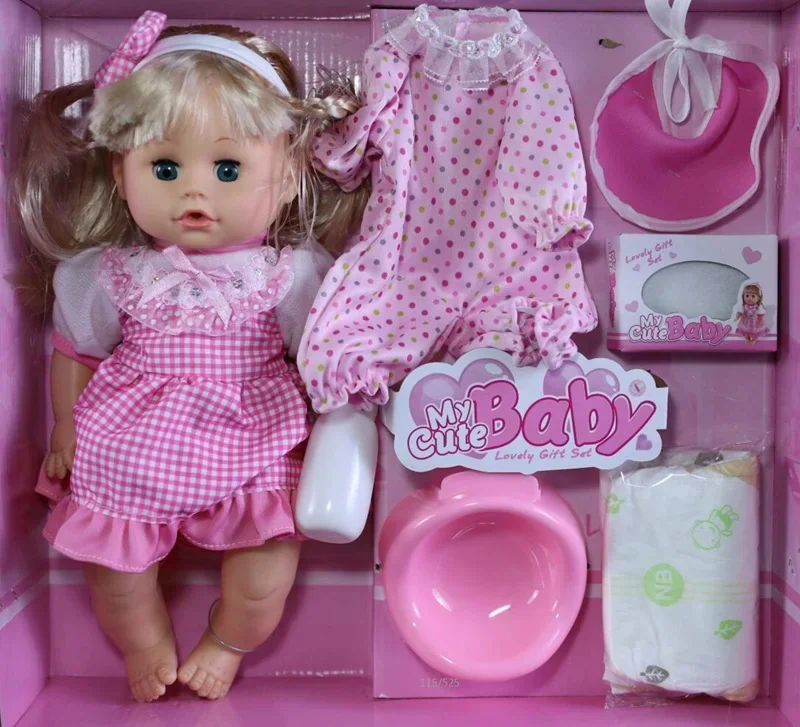 Reborn Baby Dolls para menina, alimentação piscando, água potável, xixi e conversa, boneca falando, modelo de bonecas macias, presente para recém-nascidos, 32cm, novo