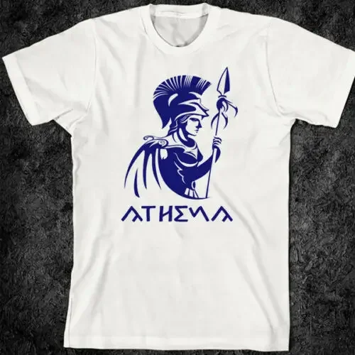 Ancient Greek Goddess Athena T-Shirt. Summer Cotton Short Sleeve O-Neck Mens T Shirt New S-3XL