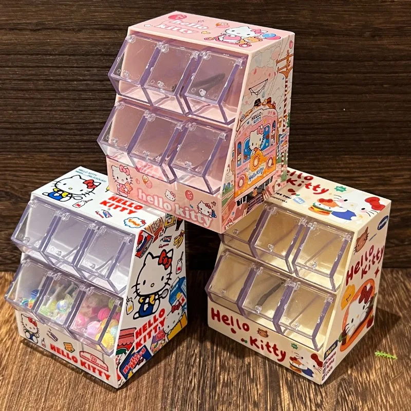 

Hello Kitty Storage Rack Cute Cartoon Drawer Mini Storage Rack Office Desktop Accessories Women Supplies Student Gifts Wholesale