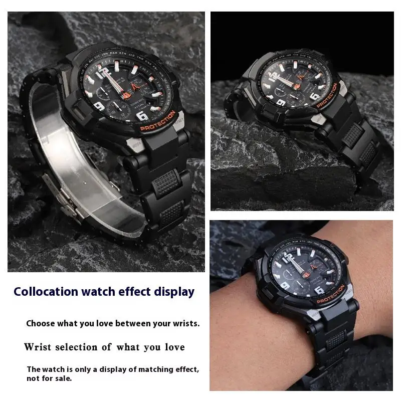 น้ําหนักเบาพลาสติกคอมโพสิตเหล็กนาฬิกาสําหรับ Casio G-shock GW4000 GA1000 GA1100 G1400 สร้อยข้อมือสําหรับชายกันน้ํา