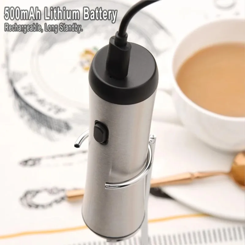 Elektrische Milchaufschäumer USB Aufladbare Handheld Mini Schäumer Schneebesen Trinken Schneebesen für Kaffee Cappuccino Heiße Schokolade