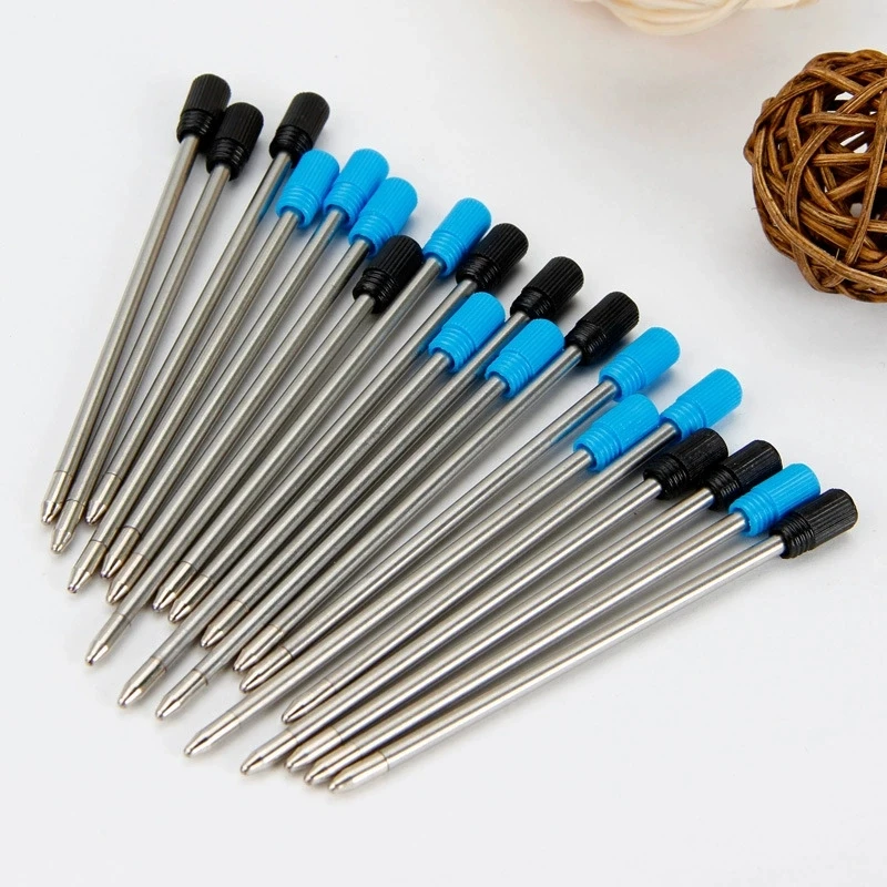 20/30 Pcs Compatible Ballpoint Pen Refills, Pen Refills 1.0mm Medium Point Black & Blue, Medium Point Metal Refill