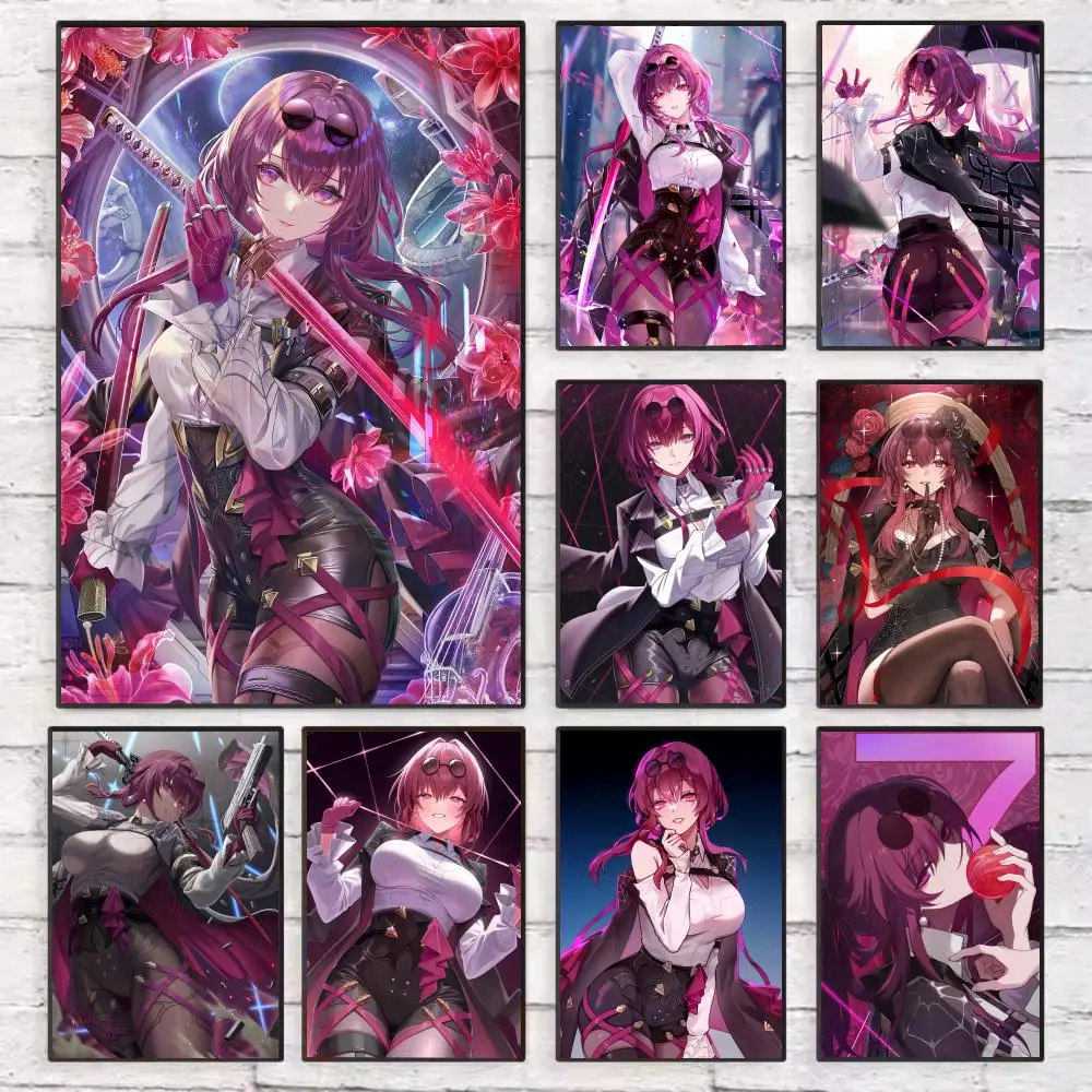 

Kafka Star Rail Anime Girl Poster Wall Art Sticky for Living Room Bedroom Office Hallway Bar Home Decor Gift Idea