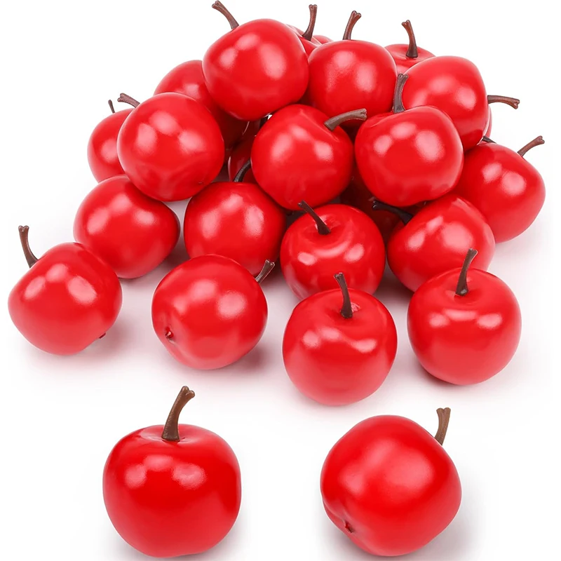 

10/20Pcs Mini Artificial Plastic Red Apples Fake Fruit Models for Home Kitchen Party Christmas Ornaments Photography Props