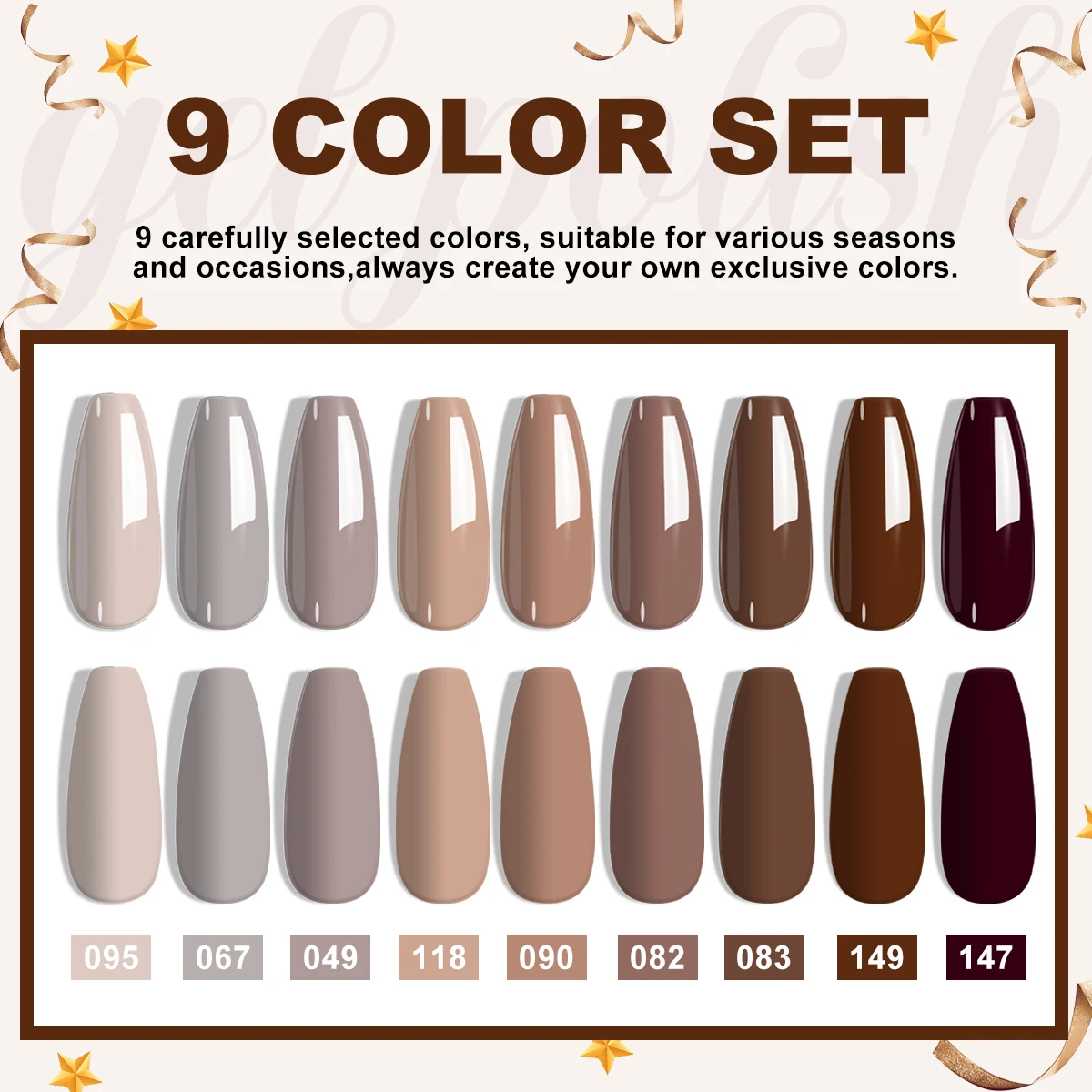 LIMEGIRL Salon Gel Nagellak Lijmset 6-in-1 Nagellijm Top Coat Gel Zomer Jelly Kleurlak voor Dagelijkse Evenementen Nagels Art Design