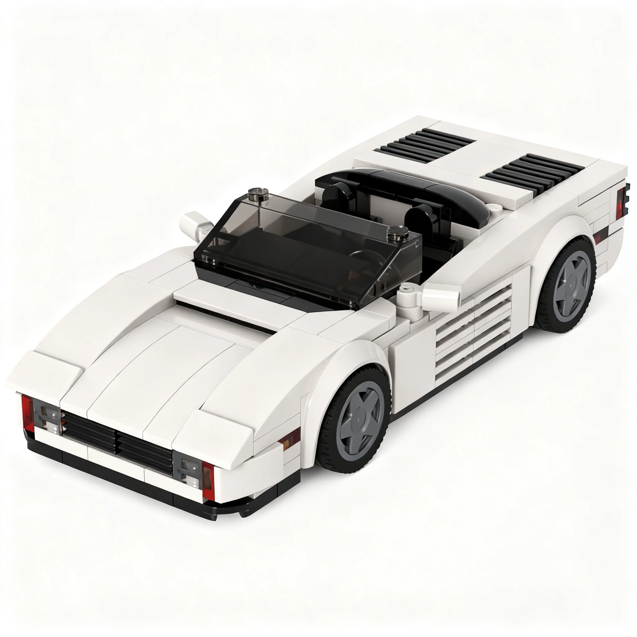328pcs MOC City Champions Testarossa Spider 8wide Model Building Blocks Construction Toy Brick DIY 3D Display Creative Assemble