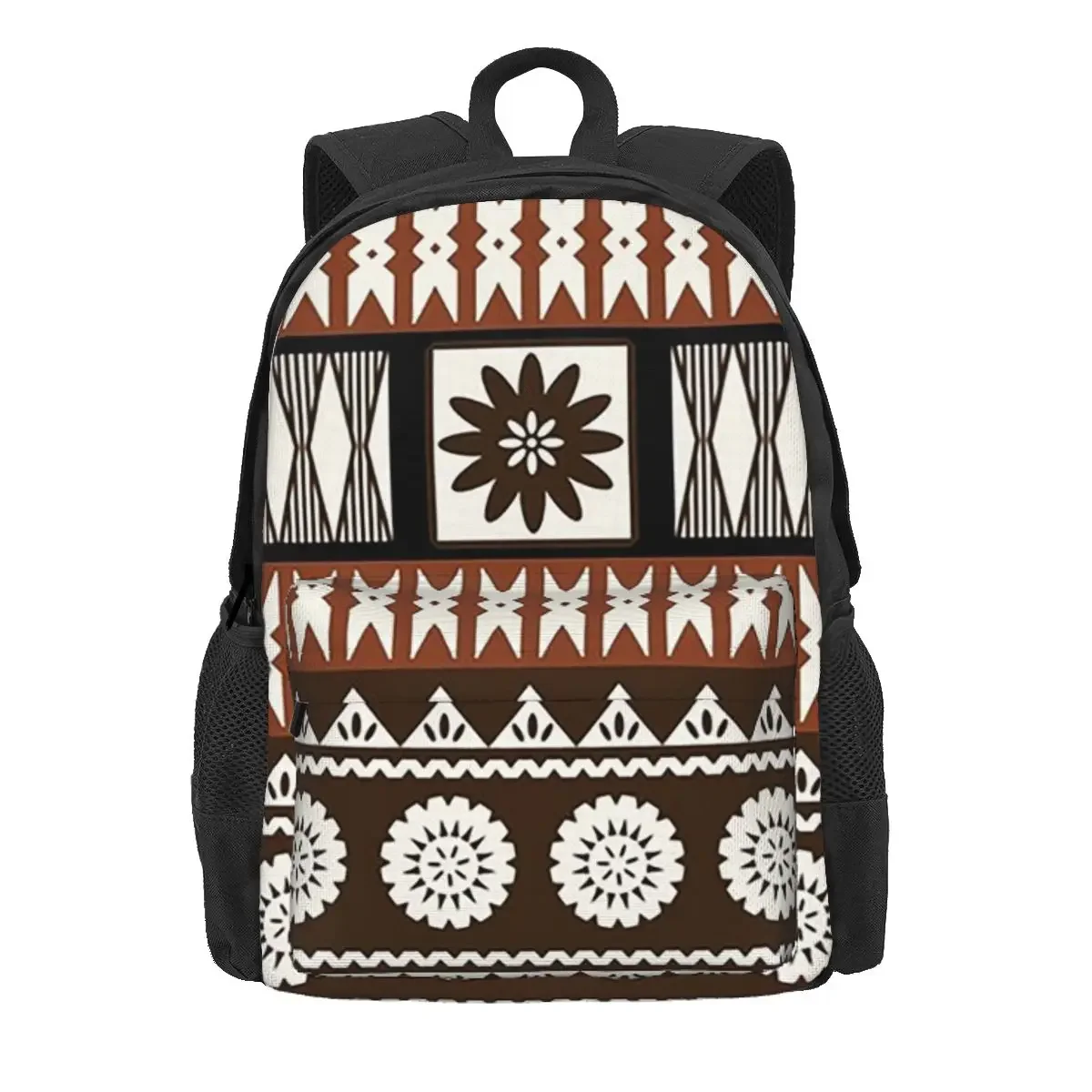 Fijian Masi - Tapa Rucksack, Tagesrucksack, großes Fassungsvermögen, Kinder-Büchertasche, Schultasche, Umhängetaschen für Männer und Frauen