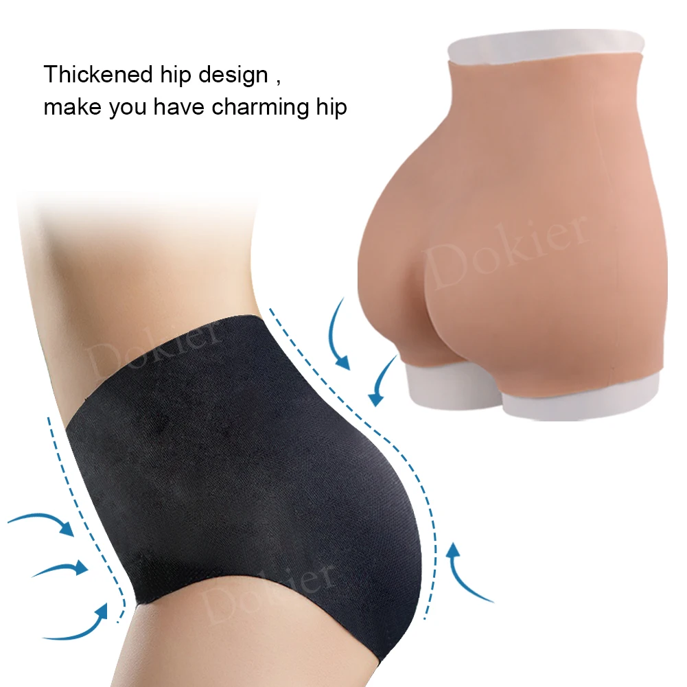 Dokier Silicone Realistic Fake Vagina Pants Pussy Sexy Fake Shaping Pants for Shemale Crossdresser Transgender Enhancer Hip Up