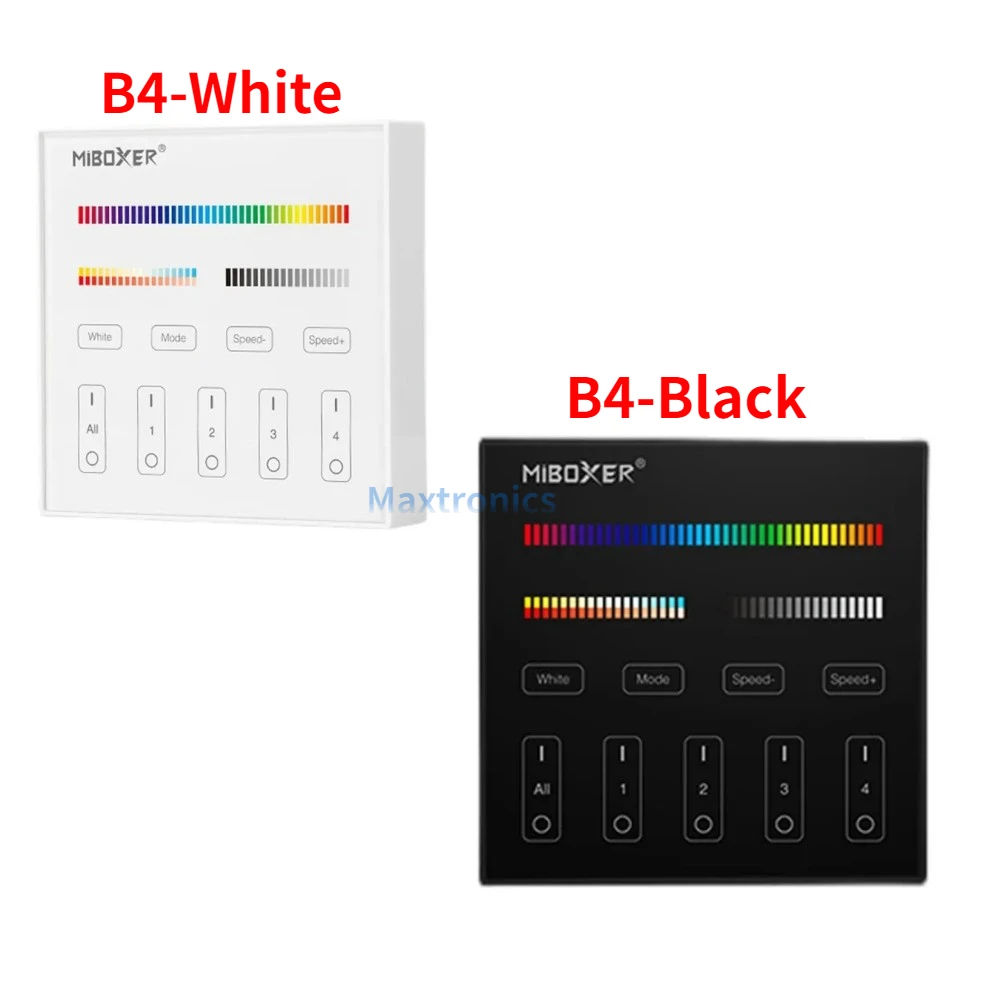 Miboxer 2.4GHZ LED Touch Panel Remote B0 B1 B2 B3 B4 B8 4-Zone/8-Zone Dimming Controller for Single Color/RGB+CCT/RGBW/ LED Lamp